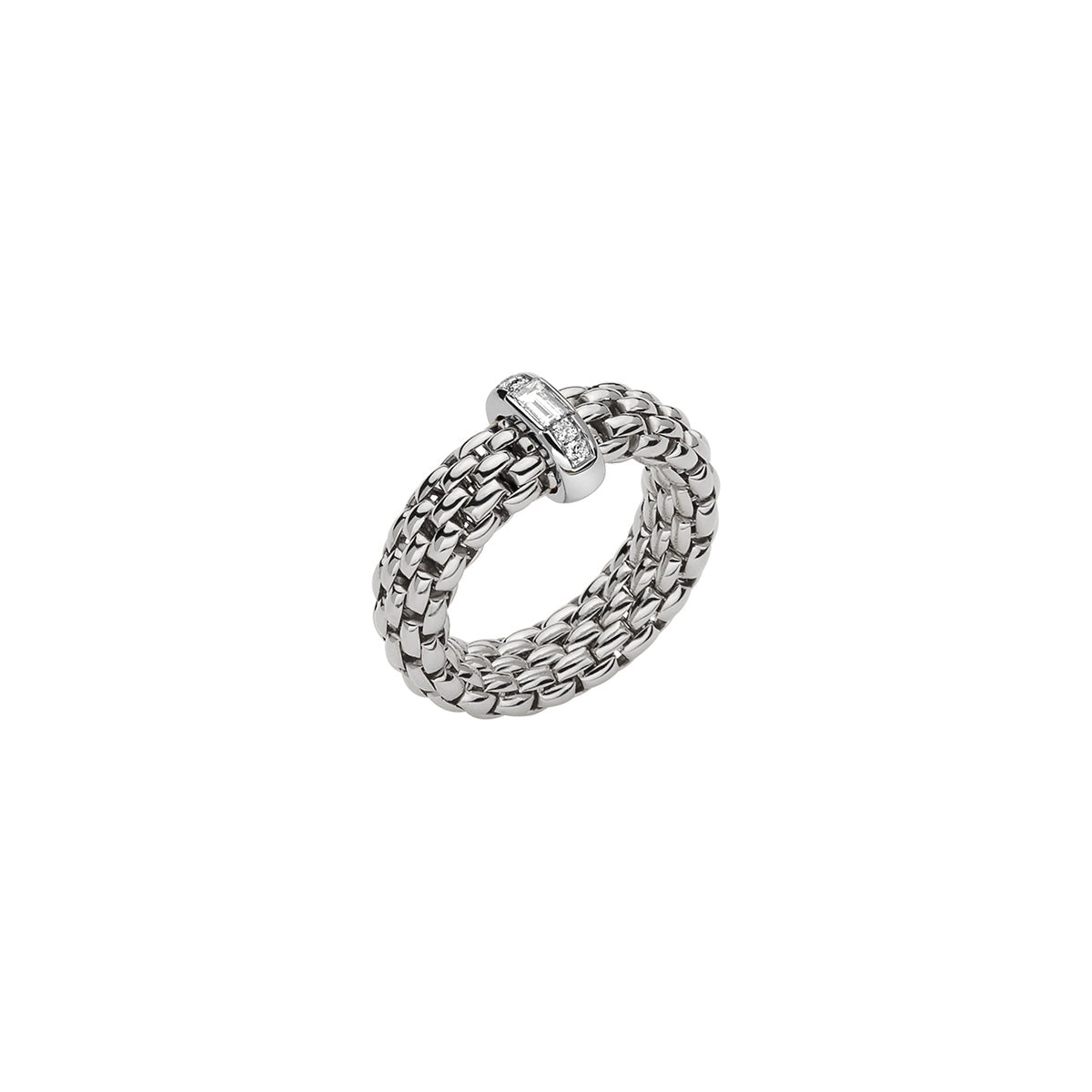 FOPE VENDOME 18K Gold Ring with Princess-Cut White Diamonds - 0.24 carats - Jackson Hole Jewelry Company