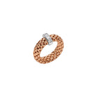 FOPE VENDOME 18K Gold Ring with Princess-Cut White Diamonds - 0.35 carats - Jackson Hole Jewelry Company
