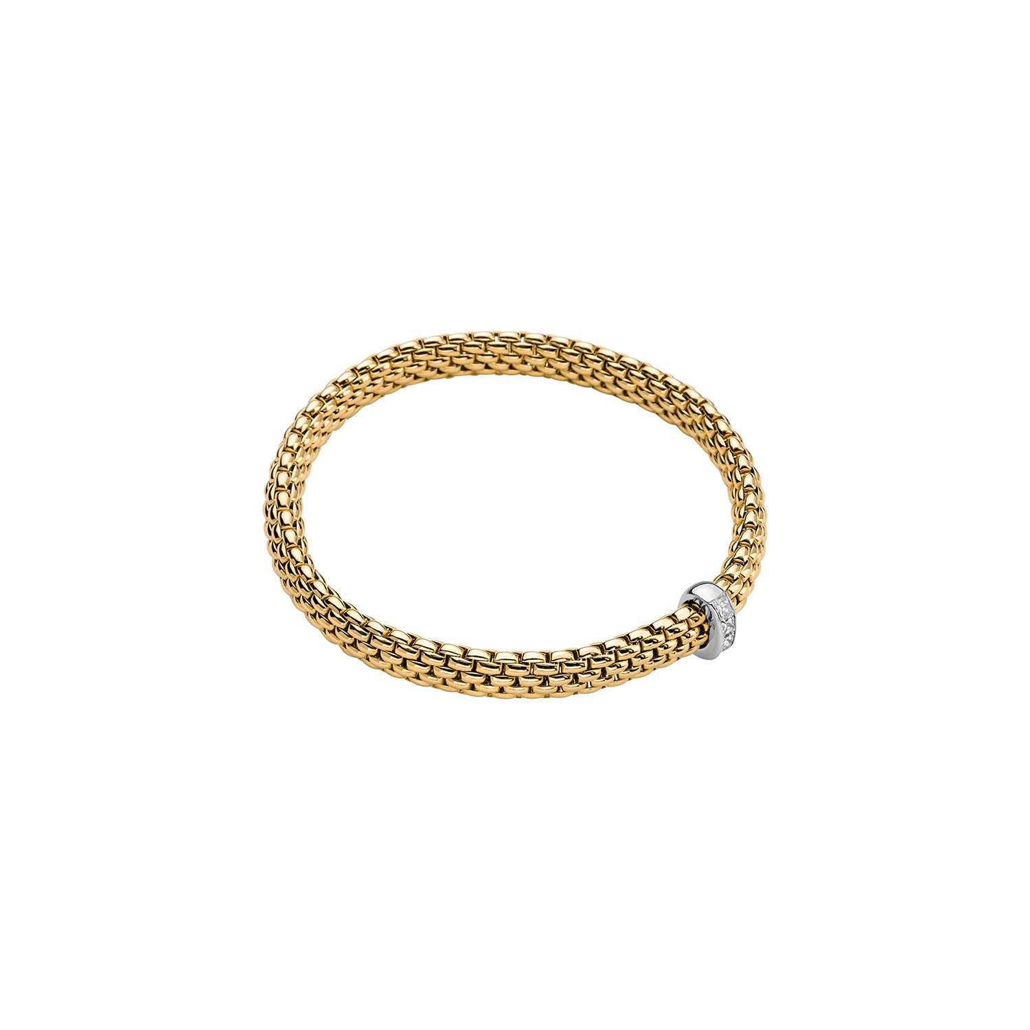 FOPE VENDOME 18K Gold Flex’it Bracelet with White Diamonds - 0.35 carats - Jackson Hole Jewelry Company
