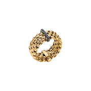 FOPE PANORAMA 18K Gold Flex'it Ring with Black Diamonds - 0.08 carats