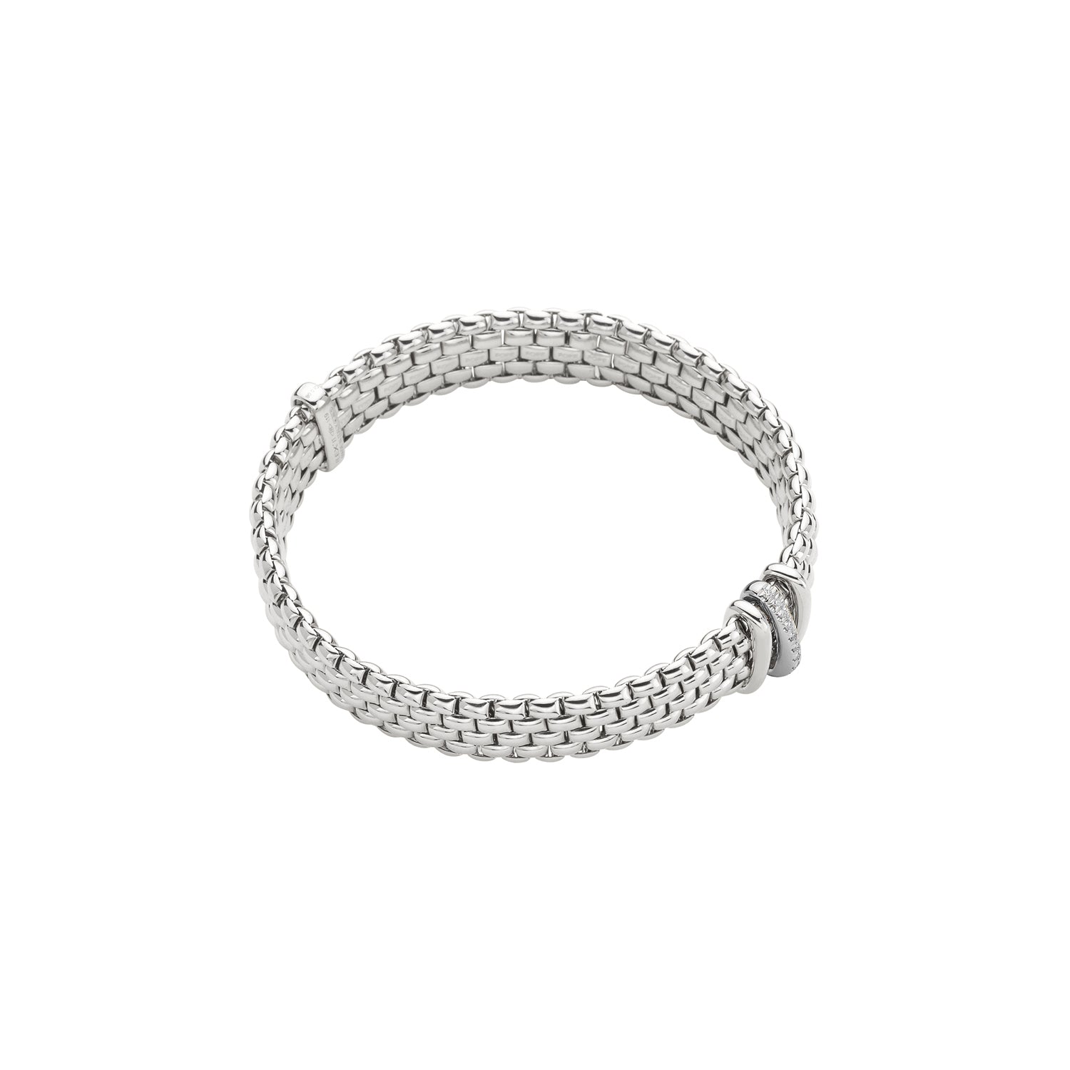 FOPE PANORAMA 18K Gold Flex'it Bracelet With White Diamond Set
