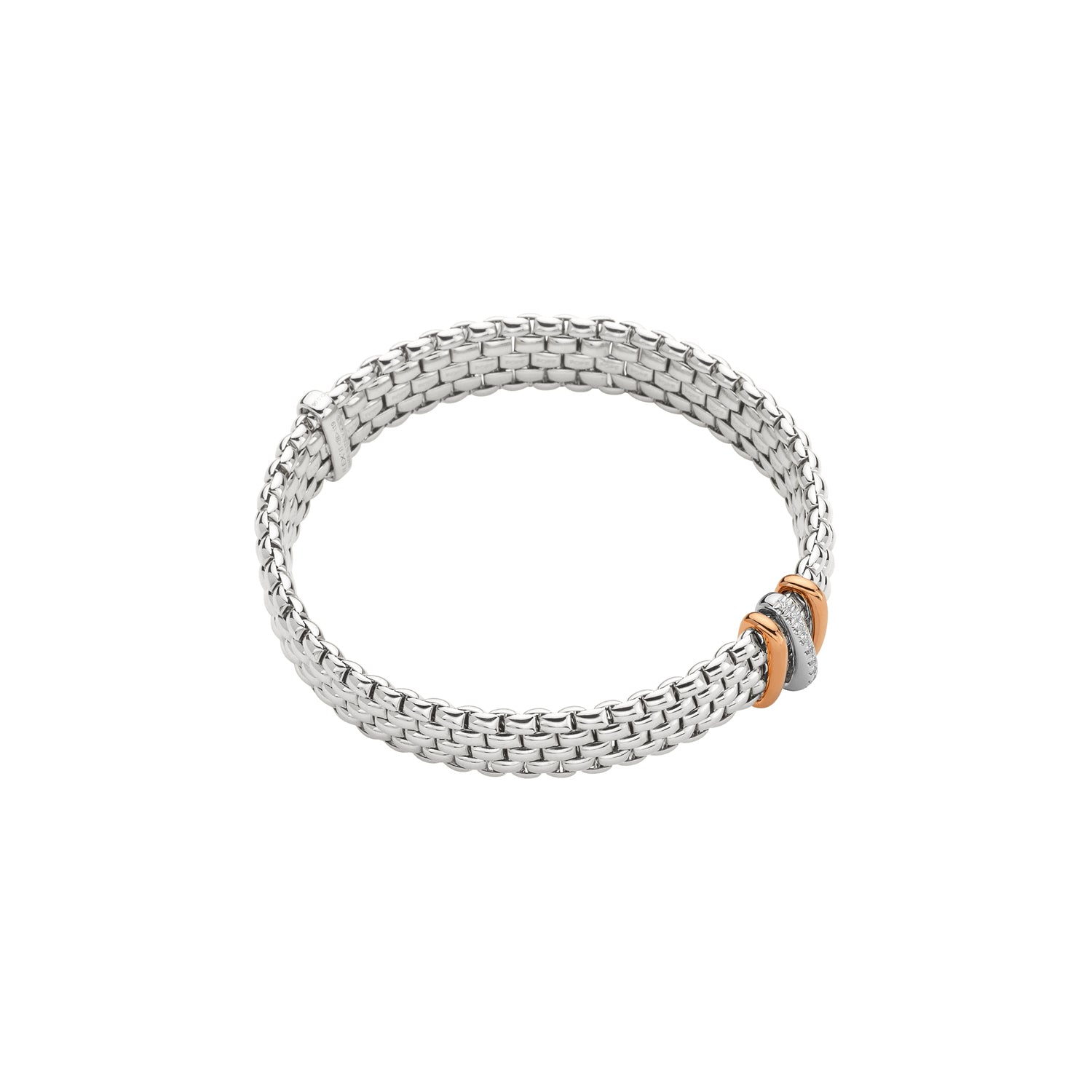 FOPE PANORAMA 18K Gold Flex'it Bracelet With White Diamond Set