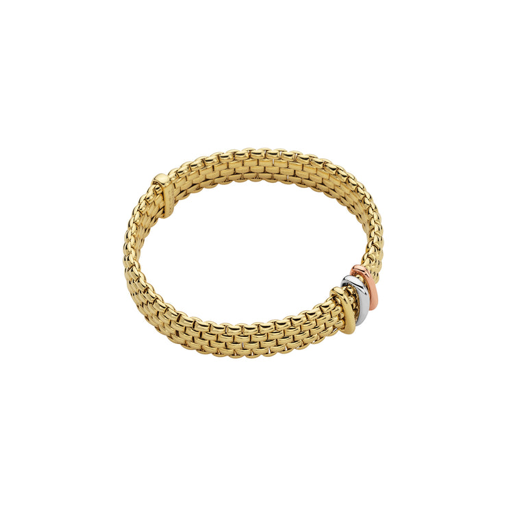 FOPE PANORAMA 18K Gold Flex’it Bracelet with Tri-Gold Rondels - Jackson Hole Jewelry Company