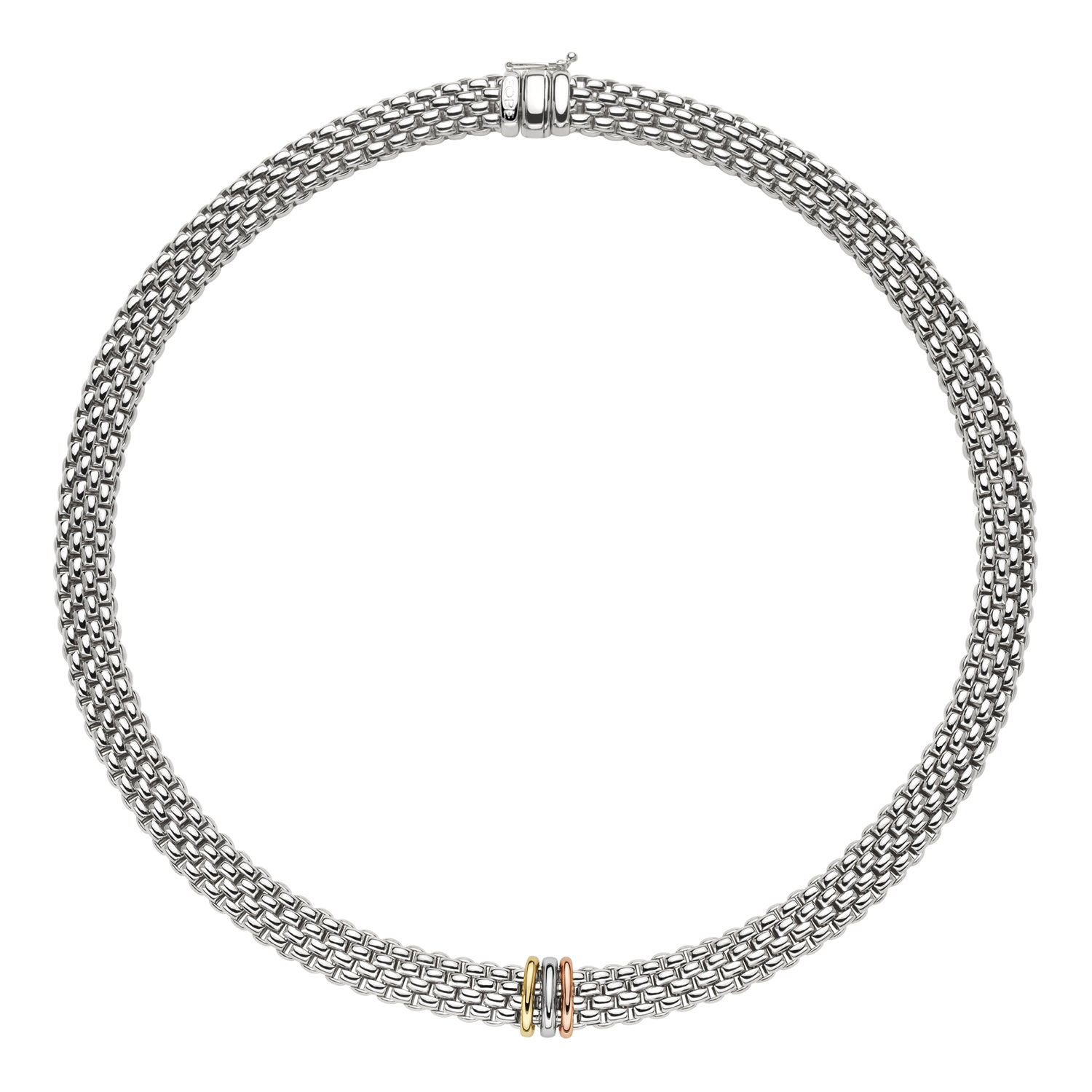 FOPE PANORAMA 18K Gold Necklace with Tri-Gold Rondels - Jackson Hole Jewelry Company