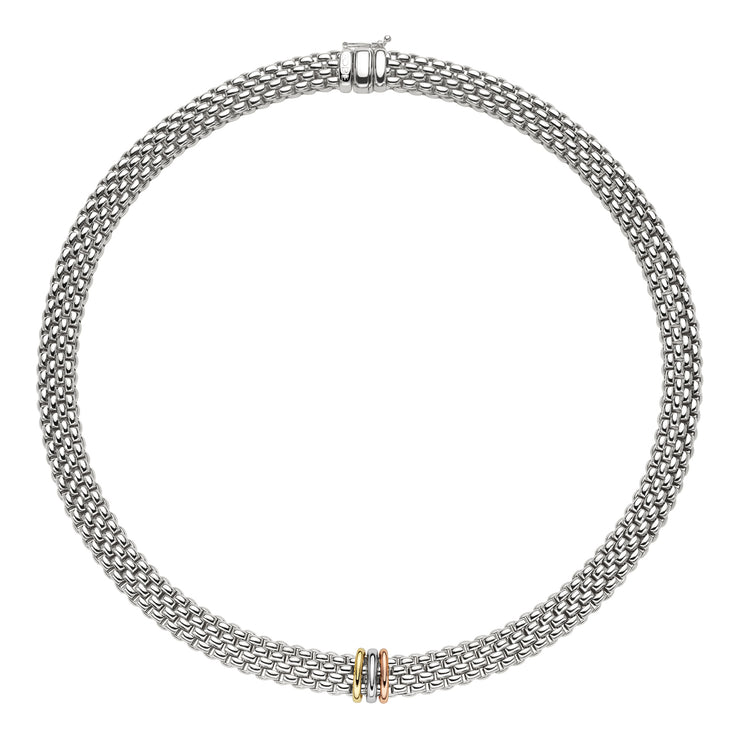 FOPE PANORAMA 18K Gold Necklace with Tri-Gold Rondels - Jackson Hole Jewelry Company