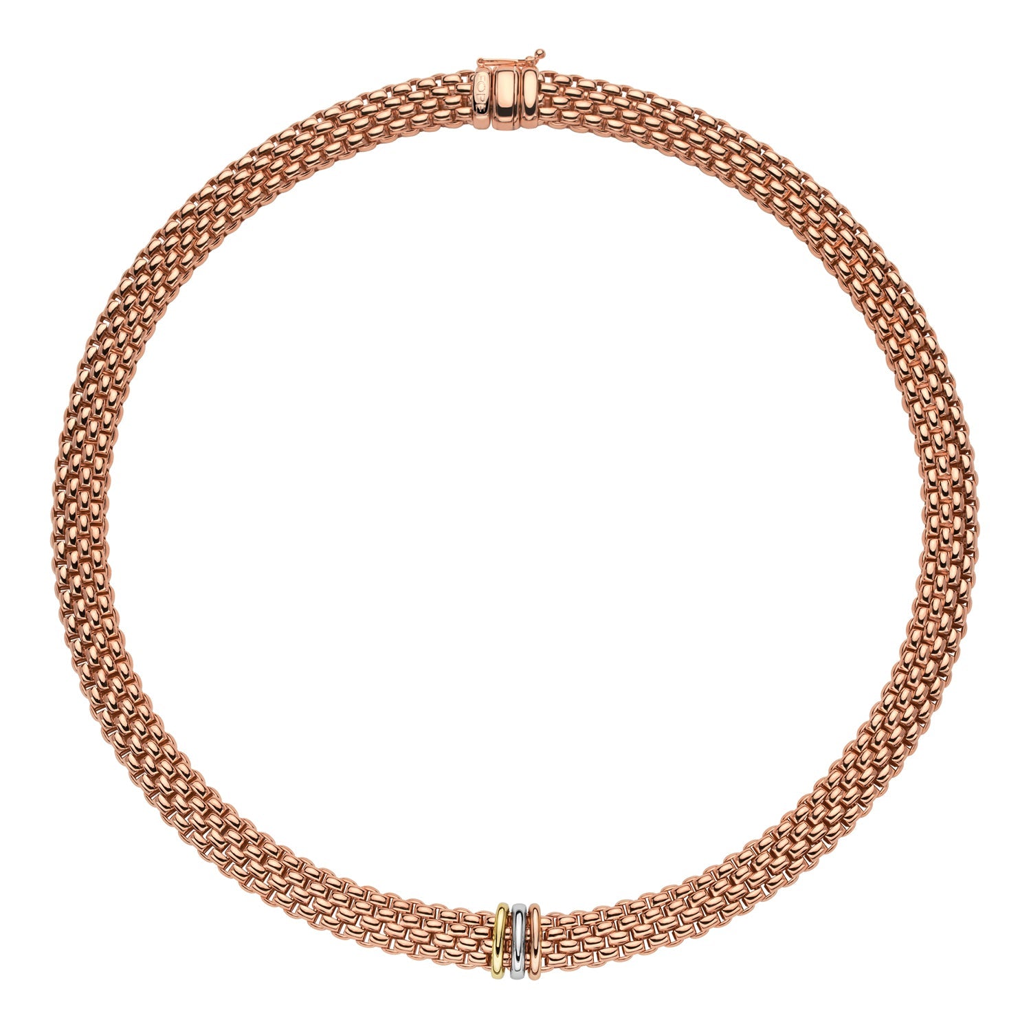 FOPE PANORAMA 18K Gold Necklace with Tri-Gold Rondels - Jackson Hole Jewelry Company