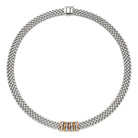 FOPE PANORAMA 18K White Gold Necklace with White Diamonds and Tri-Gold Rondels - 0.30 carats - Jackson Hole Jewelry Company