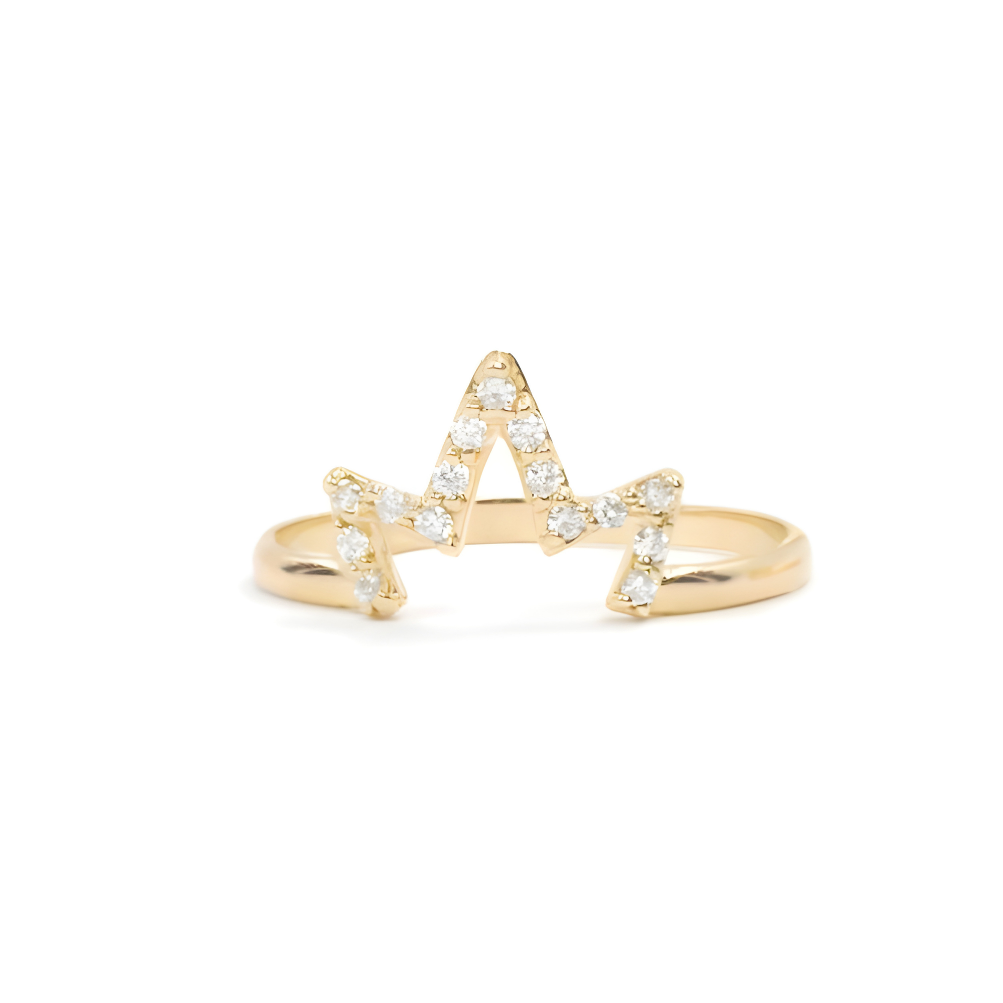 ANZIE Aztec Starburst Zig Zag Diamond Pavé Ring in 14K Gold 0.12 cttw - Jackson Hole Jewelry Company