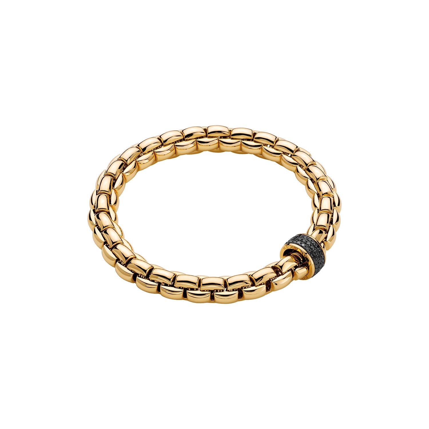 FOPE EKA 18K Gold Flex’it Bracelet with Black Diamond Pavé Rodel - 0.65 carats - Jackson Hole Jewelry Company