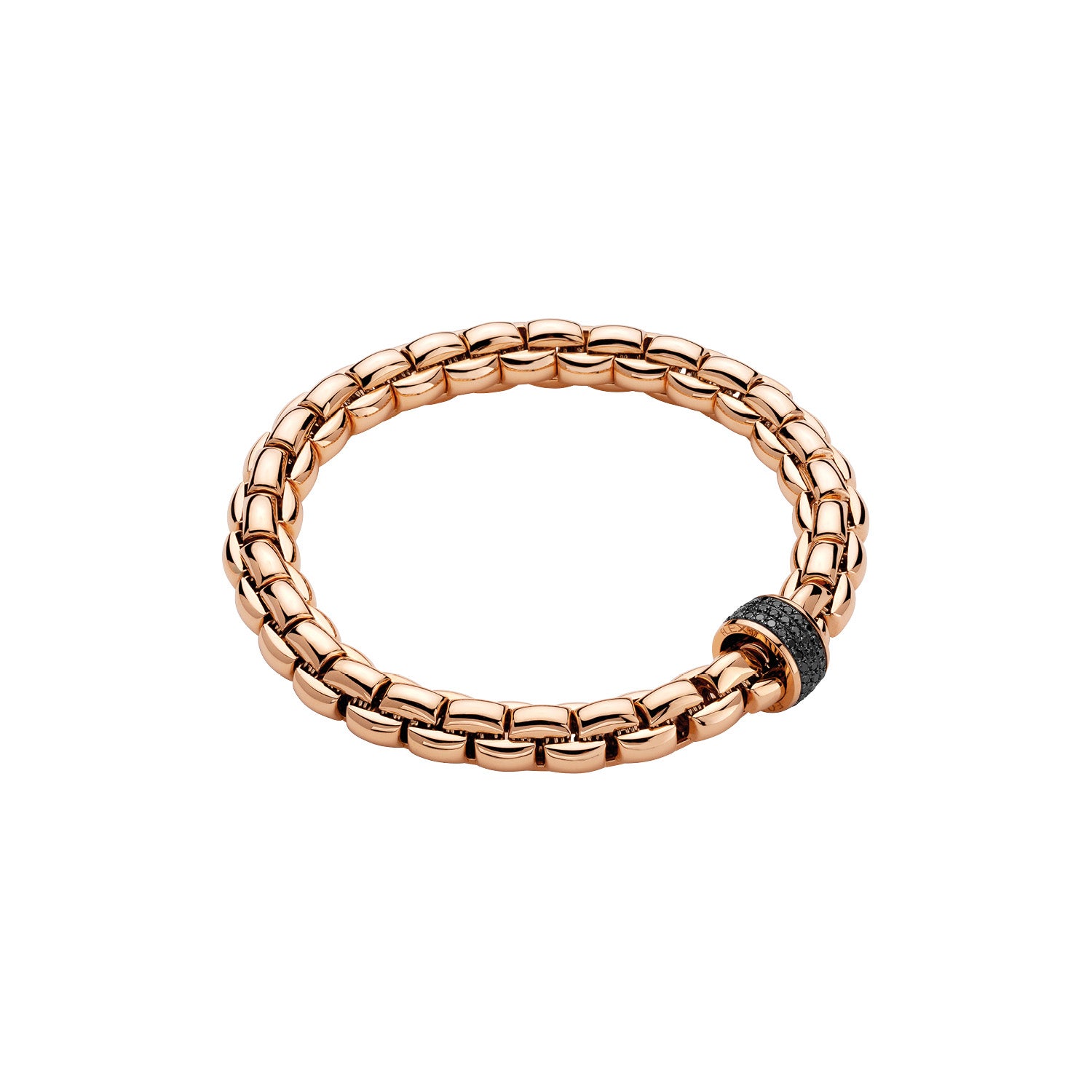 FOPE EKA 18K Gold Flex’it Bracelet with Black Diamond Pavé Rodel - 0.65 carats - Jackson Hole Jewelry Company