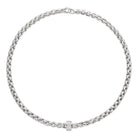 FOPE EKA 18K White Gold Necklace with White Diamond Pavé Rondel - 0.63 carats - Jackson Hole Jewelry Company
