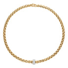 FOPE EKA 18K Yellow & White Gold Necklace with White Diamond Pavé Rondel - 0.63 carats - Jackson Hole Jewelry Company