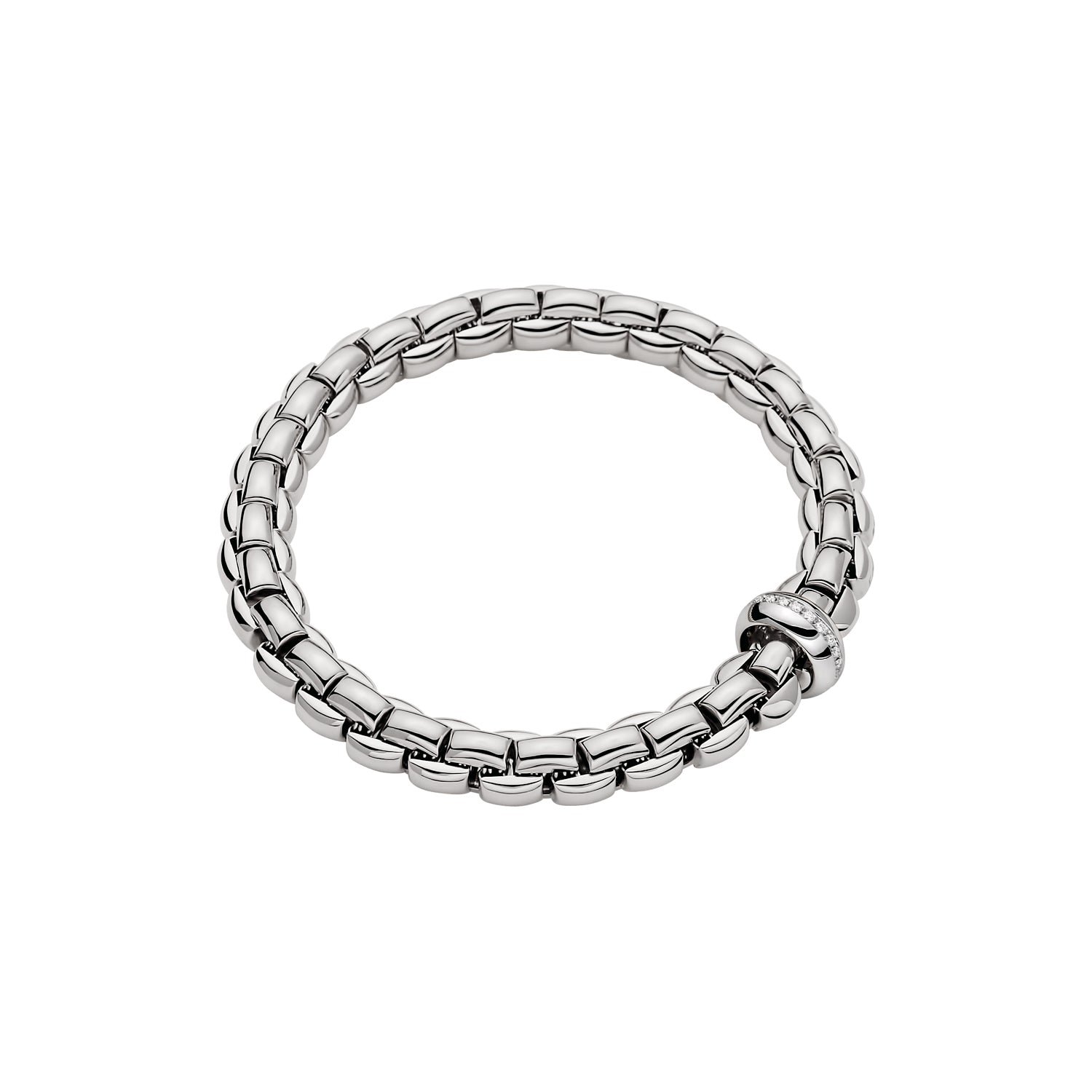 FOPE EKA 18K Gold Flex'it Bracelet with White Diamond Rondel