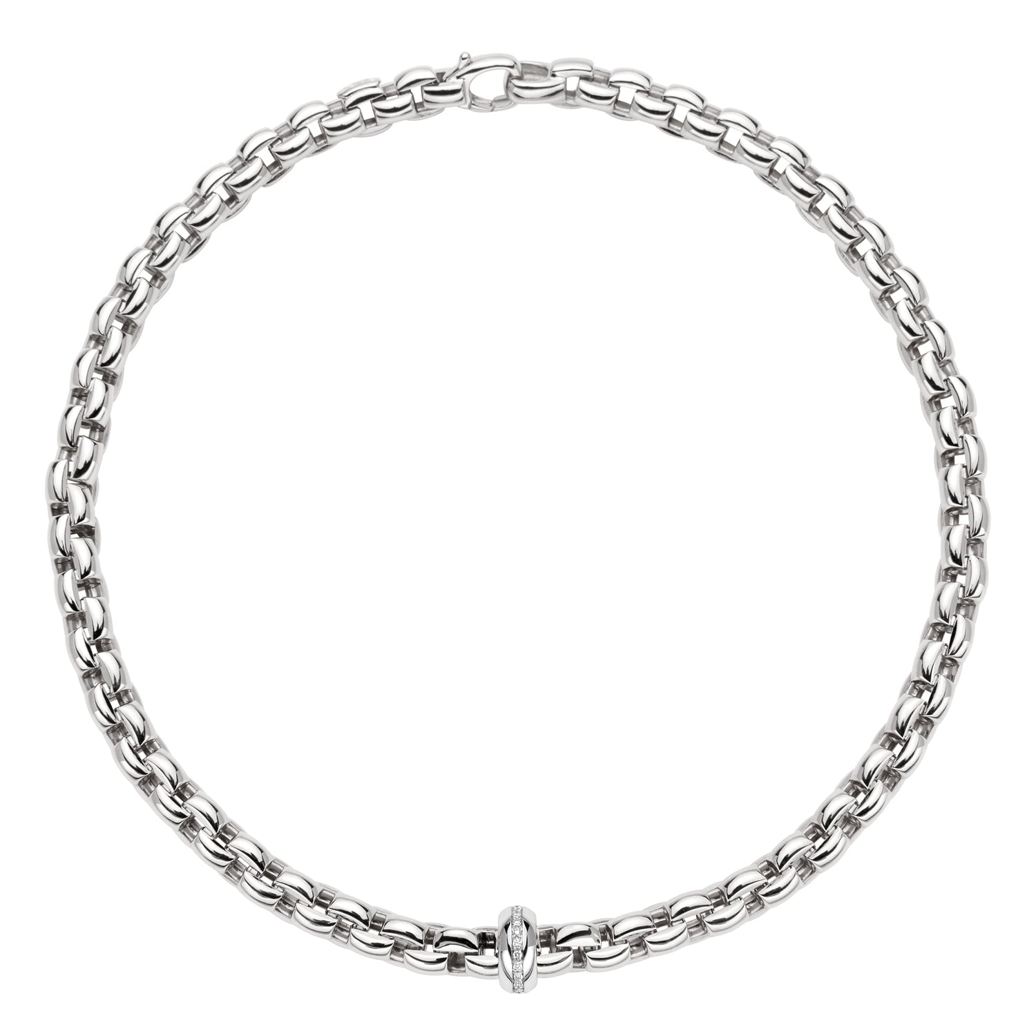 FOPE EKA 18K Gold Necklace with White Diamond Rondel - 0.19 carats - Jackson Hole Jewelry Company