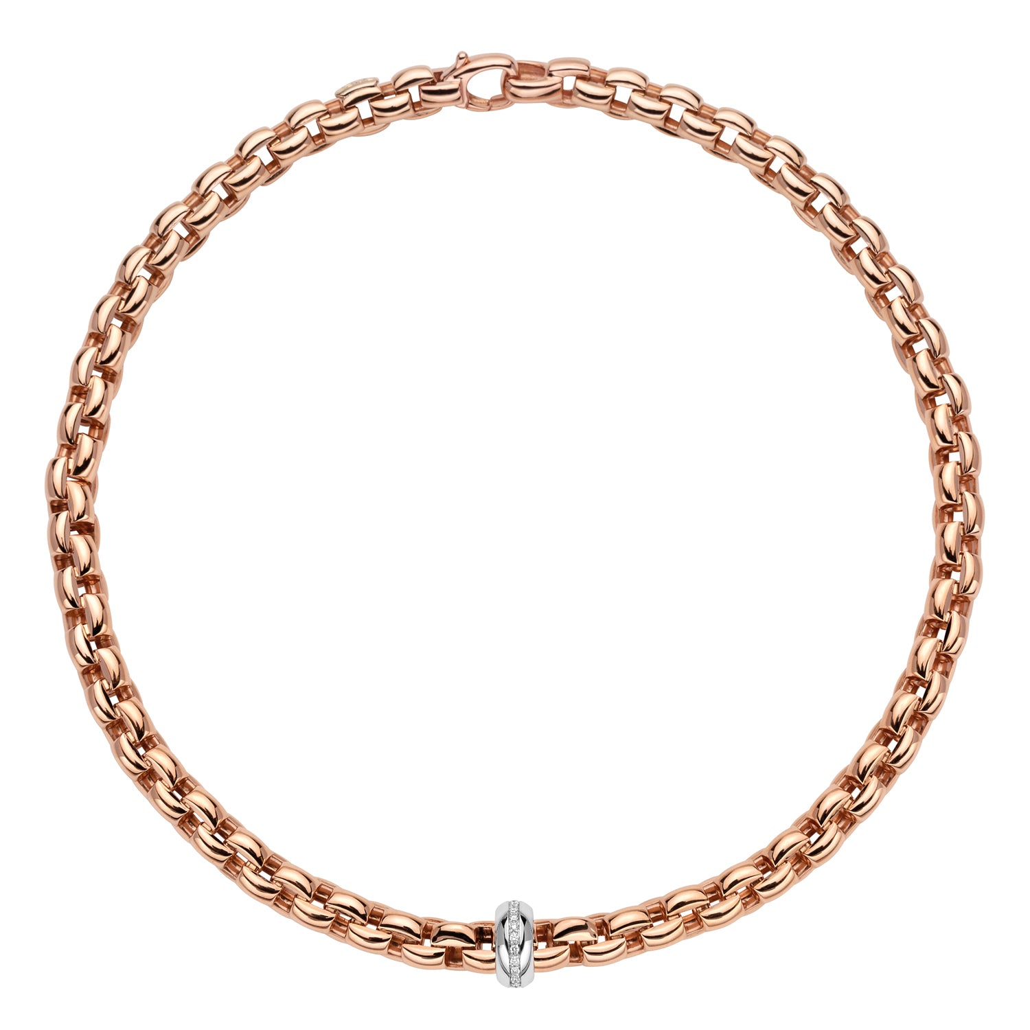 FOPE EKA 18K Gold Necklace with White Diamond Rondel - 0.19 carats - Jackson Hole Jewelry Company