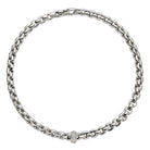 FOPE EKA 18K Gold Necklace with White Diamond Pavé Rondel - 0.58 carats - Jackson Hole Jewelry Company