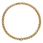 FOPE EKA 18K Gold Necklace with White Diamond Pavé Rondel - 0.58 carats - Jackson Hole Jewelry Company