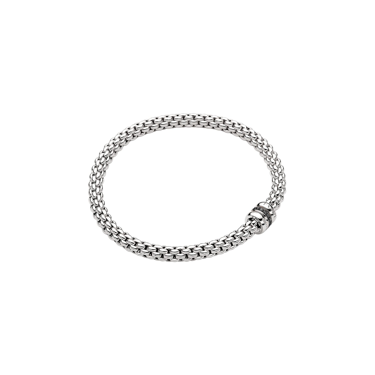 FOPE SOLO CHARM BRACELET WITH BLACK DIAMONDS IN 18K GOLD - Jackson Hole Jewelry Company