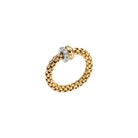 FOPE SOLO 18K Gold Flex'it Ring with White Diamond Pavé Rondel Set - 0.17 carats - Jackson Hole Jewelry Company