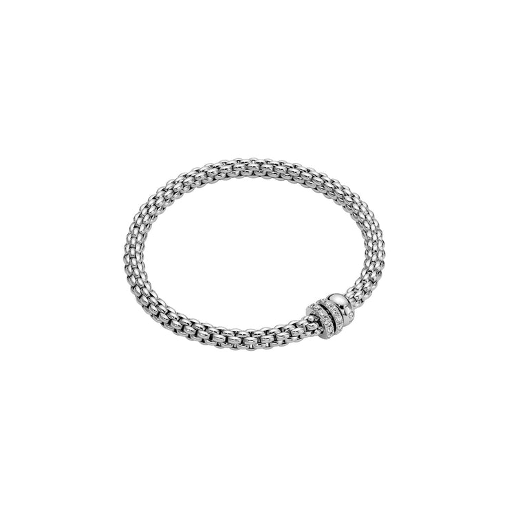 FOPE SOLO 18K Gold Flex’it Bracelet With White Diamond Pavé Set Rondels - 0.56 carats