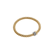 FOPE SOLO 18K Gold Flex’it Bracelet With White Diamond Pavé Set Rondels - 0.56 carats