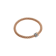 FOPE SOLO 18K Gold Flex’it Bracelet With White Diamond Pavé Set Rondels - 0.56 carats