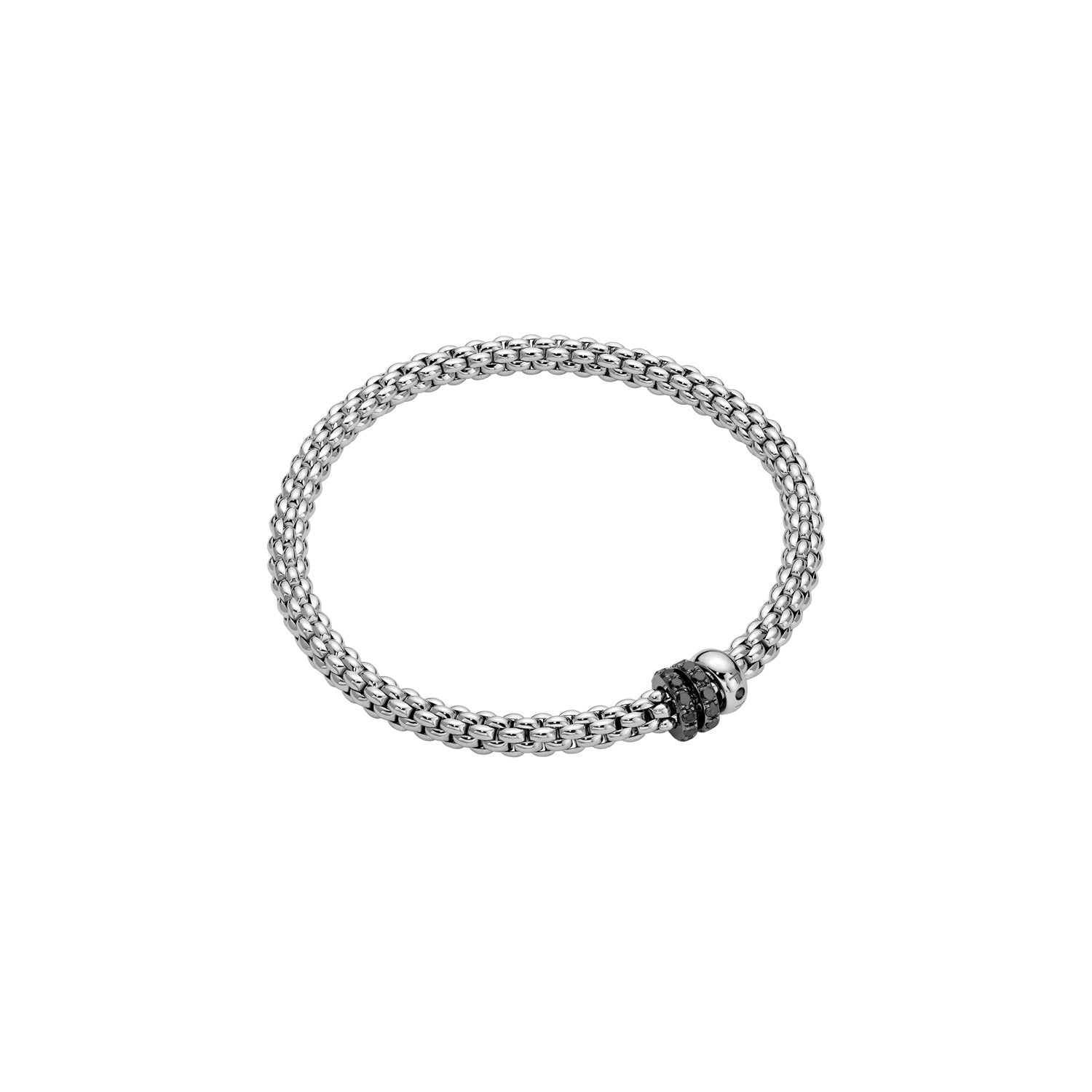 FOPE SOLO 18K Gold Flex’it Bracelet With Black Diamond Pavé Set Rondels - 0.58 carats - Jackson Hole Jewelry Company