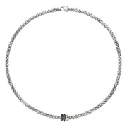 FOPE SOLO 18K Gold Necklace with Black Diamond Pavé Rondels - 0.58 carats
