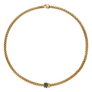 FOPE SOLO 18K Gold Necklace with Black Diamond Pavé Rondels - 0.58 carats