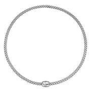FOPE SOLO 18K Gold Flex'it Necklace with Ornamental Clasp and a White Diamond - 0.03 carats