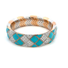 Picchiotti Xpandable™ Diamonds and Turquoise Bracelet 55mm 18K Gold - Jackson Hole Jewelry Company
