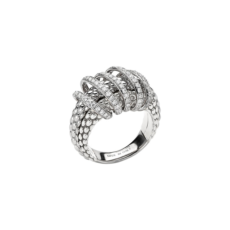 FOPE SOLO 18K Gold Ring with White Diamond Pavé - 0.70 carats