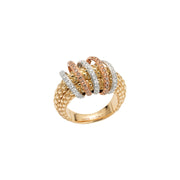 FOPE SOLO 18K Gold Ring with Brown Diamond Pavé Rondels - 0.72 carats