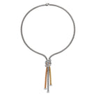 FOPE SOLO 18K White Gold Necklace with Tri-Gol Accesories and White Diamond Pavé Rondels 1.63 carats - Jackson Hole Jewelry Company