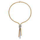 FOPE SOLO 18K Yellow Gold Necklace with Tri-Gold Accesories and White Diamond Pavé Rondels 1.63 carats - Jackson Hole Jewelry Company
