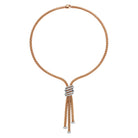 FOPE SOLO 18K Rose Gold Necklace with White Diamond Pavé Rondels 1.63 carats - Jackson Hole Jewelry Company