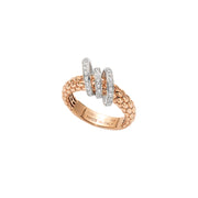 FOPE SOLO 18K Gold Ring with Gold & White Diamond Pavé Rondels - 0.26 carats
