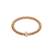FOPE EKA 18K Gold Flex’it Bracelet with White Diamond Pavé Rondel - 0.53 carats