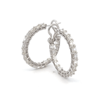 18K WHITE GOLD 4.33CTTW GH VS EMERALD CUT HOOP DIAMOND EARRINGS - Jackson Hole Jewelry Company