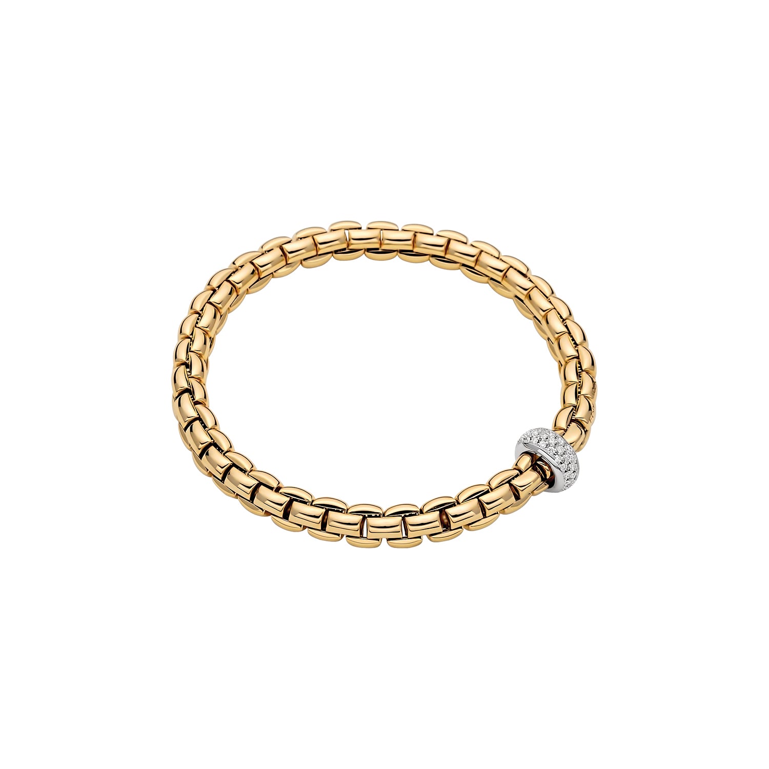 FOPE EKA ANNIVERSARIO COLLECTION 18K GOLD BRACELET WITH DIAMOND PAVÉ - Jackson Hole Jewelry Company
