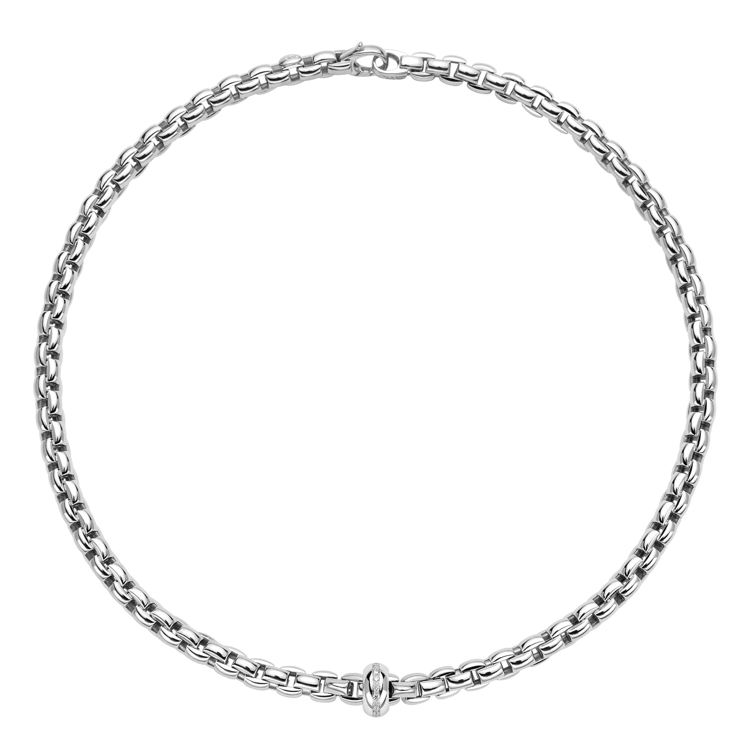 FOPE EKA 18K Gold Necklace with White Diamond Rondel - 0.13 carats - Jackson Hole Jewelry Company