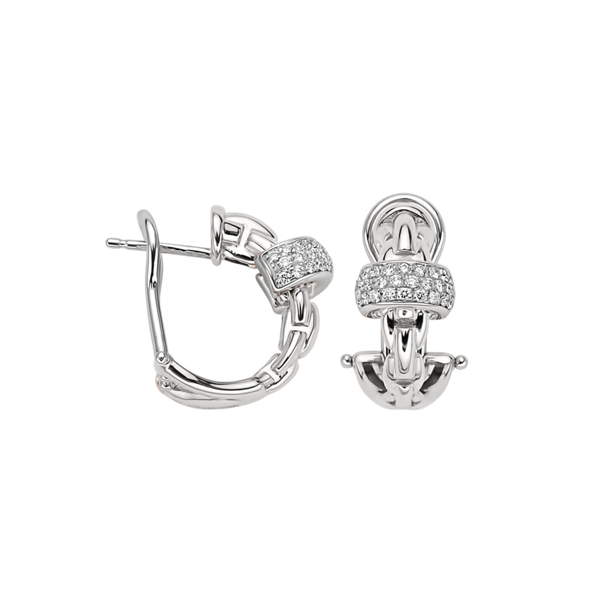 FOPE EKA 18K Gold Earrings with White Diamond Pavé - 0.44 carats - Jackson Hole Jewelry Company