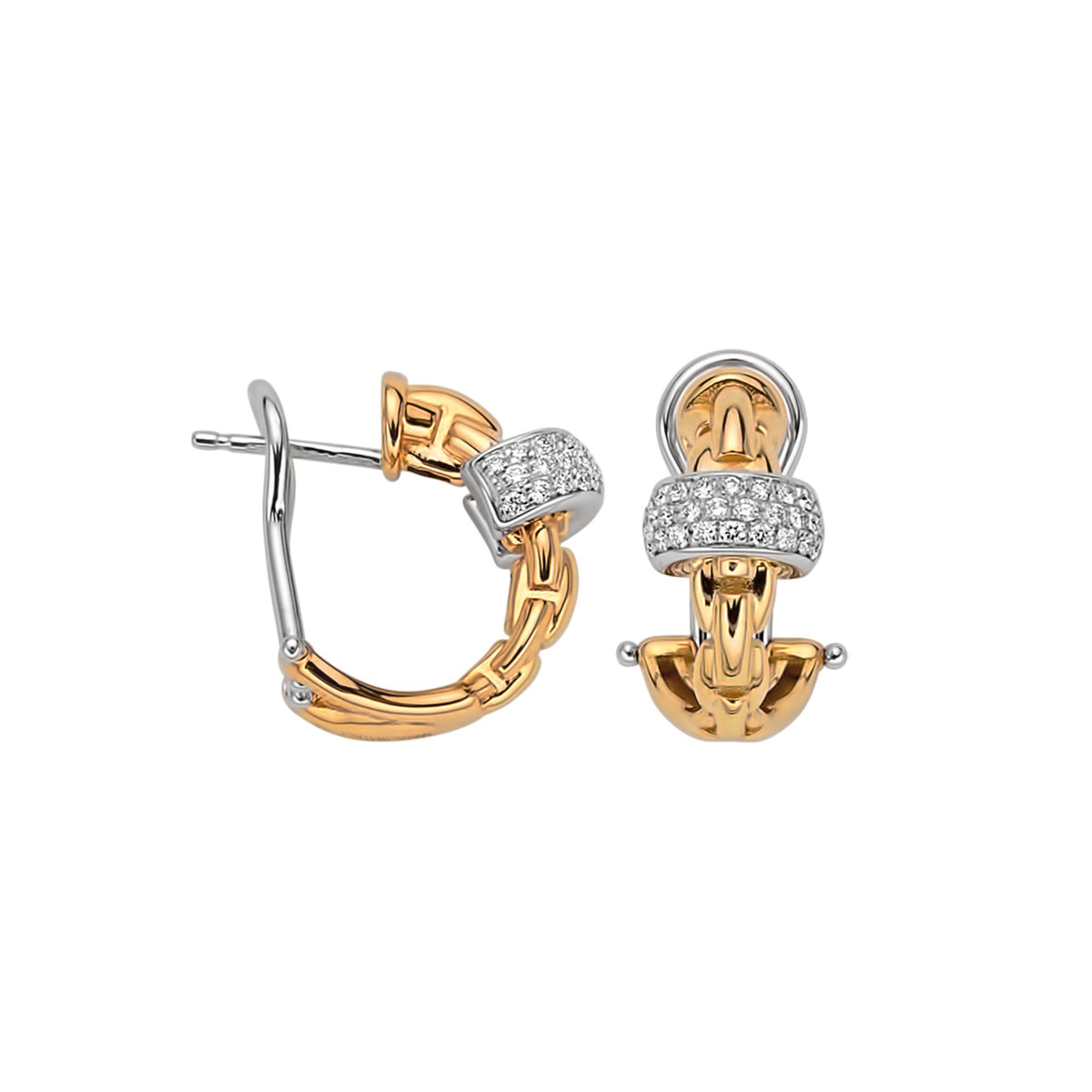 FOPE EKA 18K Gold Earrings with White Diamond Pavé - 0.44 carats - Jackson Hole Jewelry Company