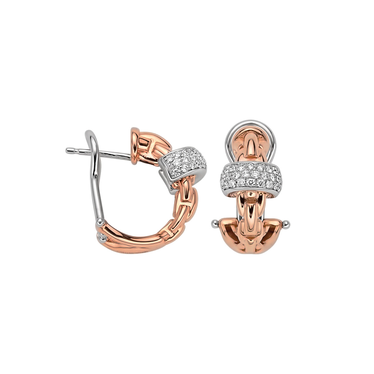 FOPE EKA 18K Gold Earrings with White Diamond Pavé - 0.44 carats - Jackson Hole Jewelry Company