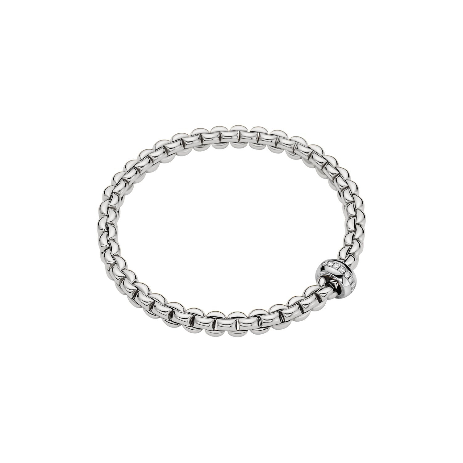 Fope Eka Flex'it Bracelet with One Row of Diamond Rondel - Jackson Hole Jewelry Company