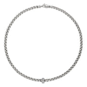 FOPE EKA 18K Gold Necklace with White Diamond Rondel - 0.15 carats - Jackson Hole Jewelry Company