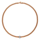 FOPE EKA 18K Gold Necklace with White Diamond Rondel - 0.15 carats - Jackson Hole Jewelry Company
