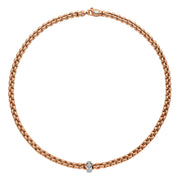 FOPE EKA 18K Gold Necklace with White Diamond Rondel - 0.15 carats - Jackson Hole Jewelry Company