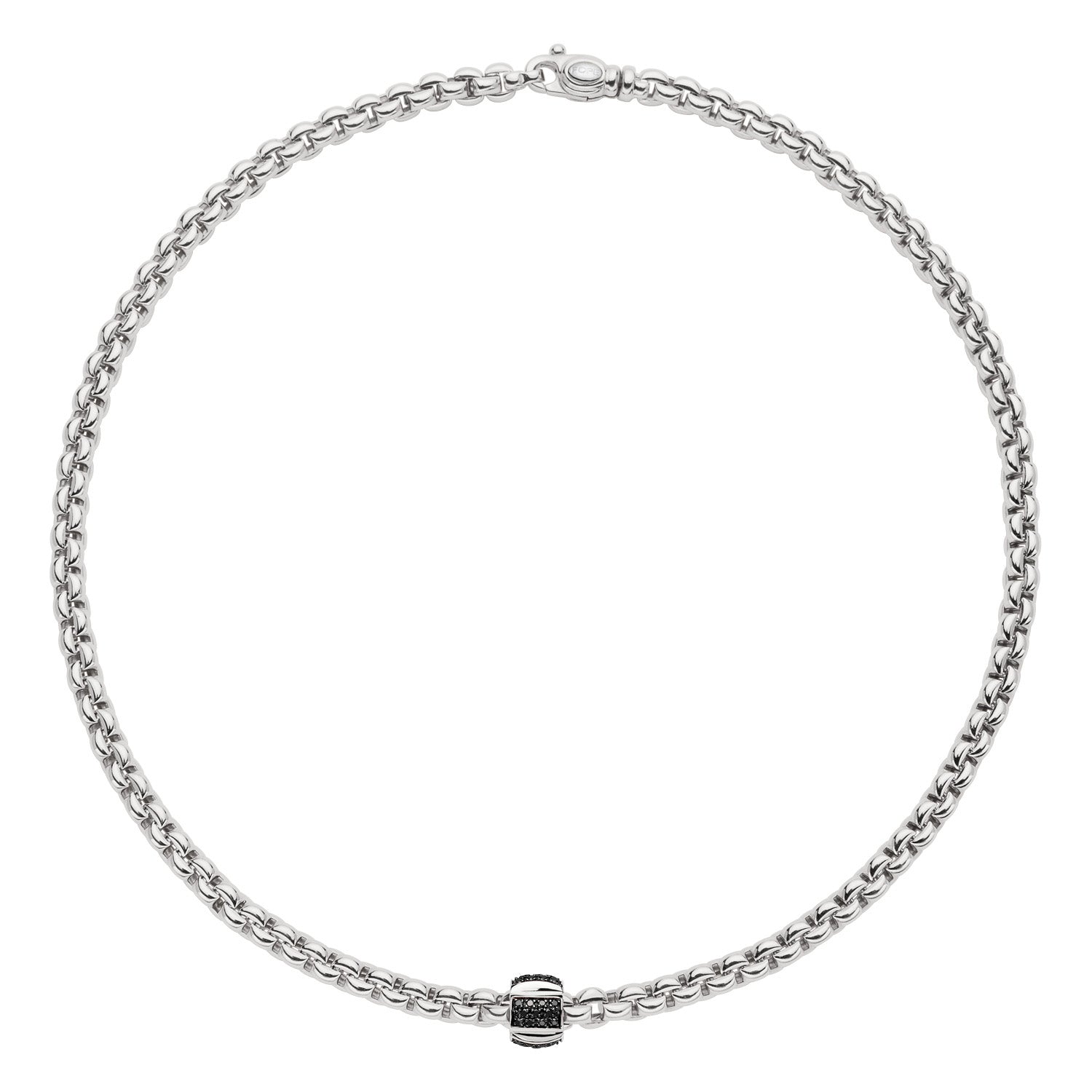 FOPE EKA 18K Gold Necklace with Black Diamond Pavé Charm - 0.24 carats - Jackson Hole Jewelry Company