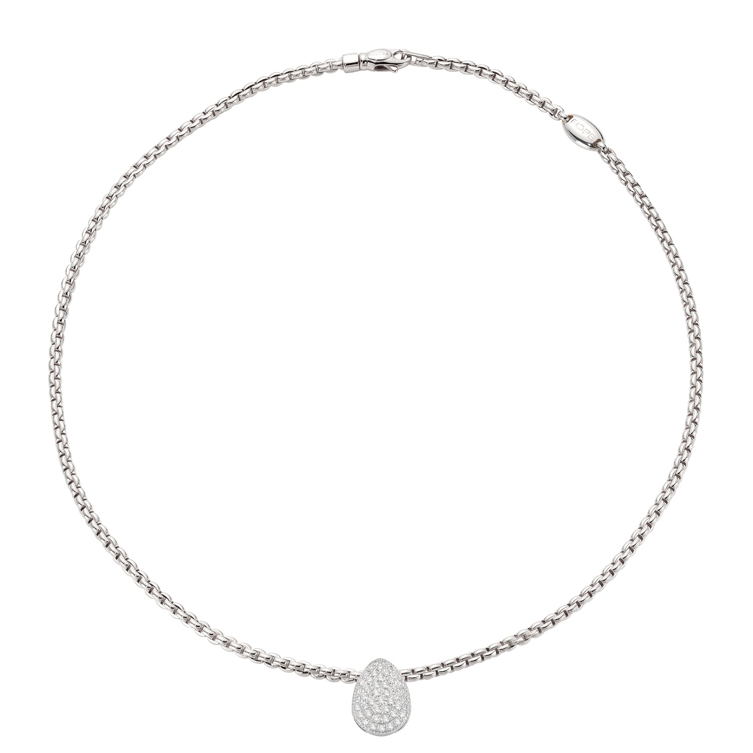FOPE EKA 18K Gold Flex'it Necklace with White Diamond Pavé Charm - 0.63 carats - Jackson Hole Jewelry Company